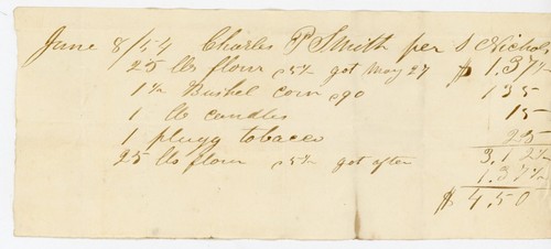 1854 ricevuta manoscritta - 1854,